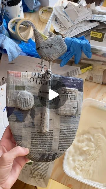 Osa Rosti ART on Instagram: "Yesterday I started to papier- mache some of my wall masks. I managed to do 5 so far. However, they’re just half done because I do between 5-10 layers (or more) of paper strips on each one. Usually I do half and then dry them completely and then do the other half of strips. The more layers of paper strips you put on, the harder and more durable your art piece will become. It’s a lot of work but I truly do enjoy it….but yes I do get tired 😅. Recipe for wheat paste glue: 1 cup wheat flour to 5 cups water. Mix and bring to a boil. Stir continuously so to not get lumps. Store in a container in fridge. Will keep for about a week or so (make sure to check for molds). #mixedmediaart #papermacheart #papiermache #cartapesta #craft #makersgonnamake #recycledpaperart #ho Paper Mache Wire Frame, Paper Mache For Elementary Students, Sculpture Art Paper Mache, Paper Glue Art, Paper Paste Art, Paper Mache Clay Crafts, Recipe For Paper Mache Paste, Paper Mache Mask Tutorial, How To Make Paper Mache Paste