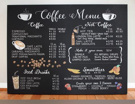 Cafe Menu Board Design, Coffee Shop Menu Board, Cafe Chalkboard, Cafe Menu Boards, Coffee Chalkboard, Coffee Menu Design, Menu Board Design, Clean Coffee, Cafe Menu Design