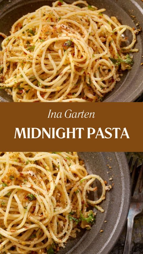 Ina Garten Midnight Pasta Red Pepper Flakes Pasta, Midnight Pasta With Anchovies, Garlic Bread Pasta Valerie Bertinelli, Olive Oil Parmesan Pasta, Best Simple Pasta Recipe, Black Garlic Pasta Recipes, What To Make With Pasta Noodles, Broccoli Olive Oil Garlic Pasta, Different Types Of Spaghetti Recipes