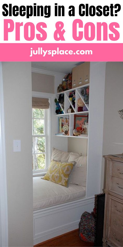 Closet Closet Into Bedroom Convert, Sleep In Closet, Turn Closet Into Bedroom, Closet Turned Into Bed Nook, Closet To Bedroom Conversion, Enclosed Bed Sleeping Nook Diy, Twin Bed In Closet Ideas, Bed In A Closet Ideas, Bed Built Into Closet