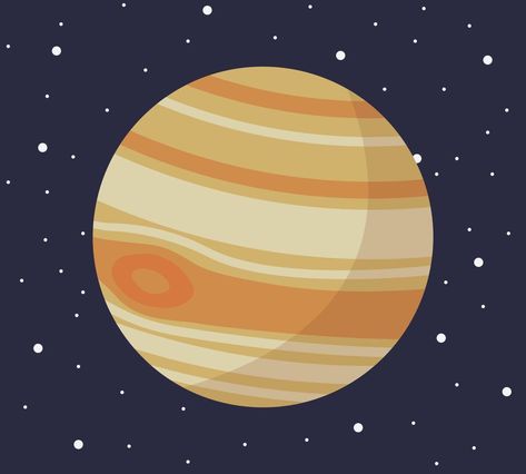 Planet Drawing Aesthetic, Planet Jupiter Aesthetic, Cartoon Solar System, Jupiter Aesthetic, Space With Stars, Jupiter Planet, Planet Vector, Stars Vector, Planet Drawing