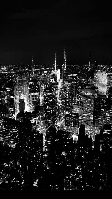 Nyc Background, Manhattan Wallpaper, City Lights Wallpaper, City Skyline Night, Nyc Wallpaper, New York City Night, Black Building, New York Buildings, Nyc Night