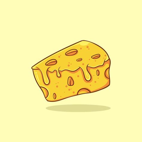 Cheese Illustration, Melted Cheese, Cheddar, Premium Vector, Parmesan, Cheese, Van, Yellow