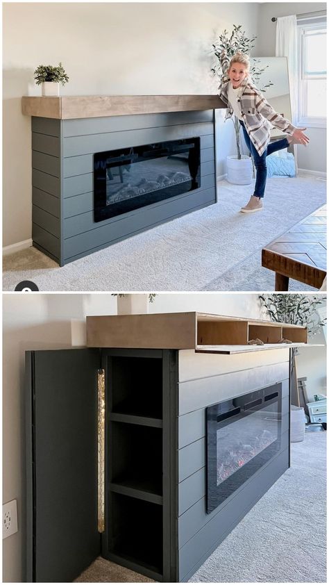 Fireplace Wall Ideas With Tv, Fireplace Wall Ideas, Build A Fireplace, Fireplace Tv Wall, House Interior Decor Ideas, Interior Design Per La Casa, Living Room Decor Fireplace, Fireplace Remodel, Diy Fireplace