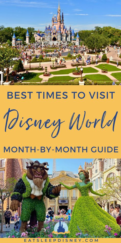 One of the first things you need to decide when planning a Disney World vacation is WHEN you’re going to go, but it can be hard to find the perfect time to visit.   So, when is the best time of year to visit Disney World in 2024? We’ve got the complete breakdown to help you start planning!  Disney World, Disney Tips, Eat Sleep Disney Disney Travel Tips, Best Time To Visit Disney World, Best Time To Go To Disney World, Disney In March, Disney In November, Disney 2024 Planning, Disney 2024 Tips, Disney World In March, Best Times To Go To Disney World