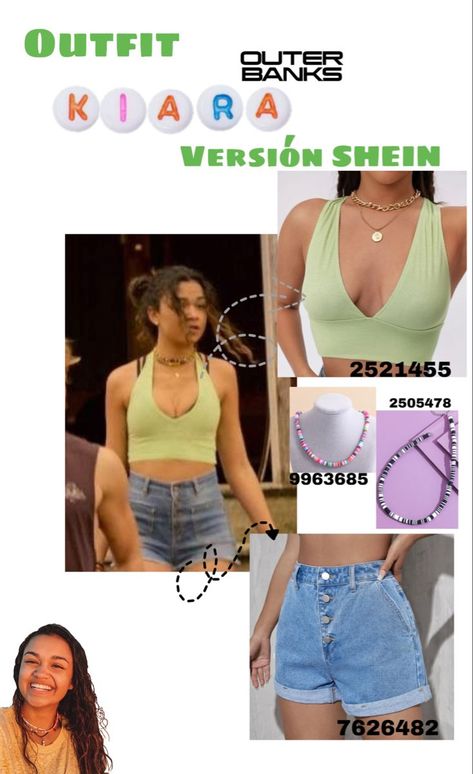 Obx Outfits For School, Kiara Outfit Inspiration, Outerbanks Kiara Outfit, Kiara Carrera Inspired Outfits, Out Banks Outfits, Kiara Outerbanks Outfit, Kiara Carrera Outfits Aesthetic, Outer Banks Clothing Style, Outer Banks Kie Outfits