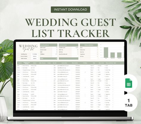 Wedding Guest Spreadsheet, Wedding Guest List Template Excel Free, Guestlist Wedding Template Free, Guest List For Wedding, Wedding Guest List Spreadsheet, Guest List Spreadsheet, 2024 Planning, Wedding Planning Spreadsheet, Guest List Template