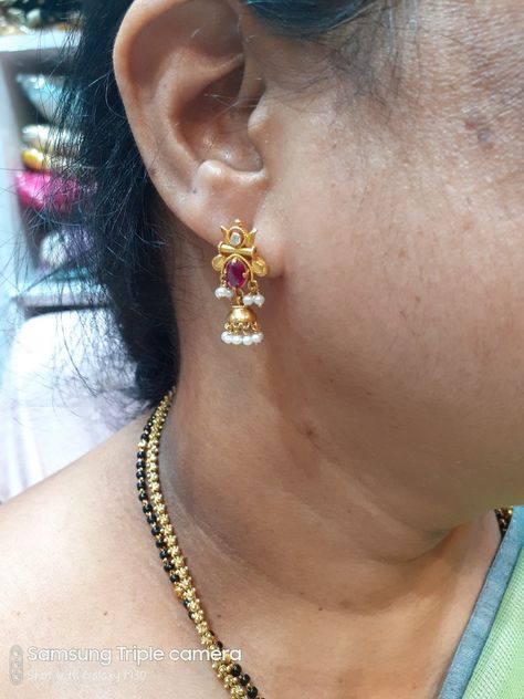 Earrings Gold Stud Earrings Set, Small Gold Buttalu Designs, Hear Rings Ears Gold, Small Ear Rings Gold, Second Tops Earrings Gold, Small Jhumkas Gold, Ear Studs Indian Gold, Small Buttalu Earrings Gold, Small Gold Earrings Indian