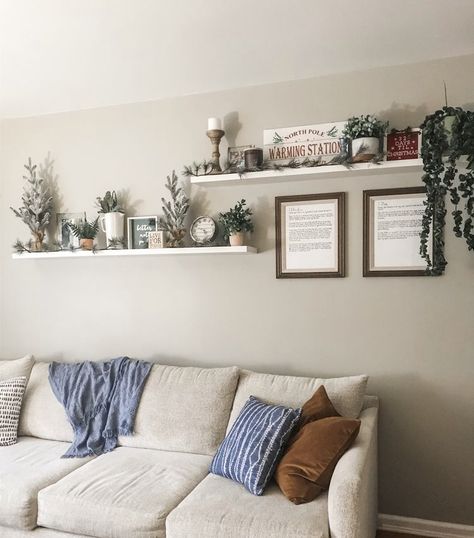 Shelves Over Couch, Decor Over Couch, Wall Behind Sofa, Shelves Above Couch, Decor Above Couch, Above Couch Decor, Couch Wall Decor, Wall Shelves Living Room, Sofa Wall Decor