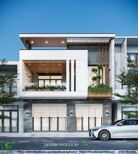 Modern Tropical Facade, Small House Facade, Tropical Facade, Ground Floor Design, Villa Exterior Design, 3d Power, Building Front Designs, Double House, Modern Bungalow Exterior