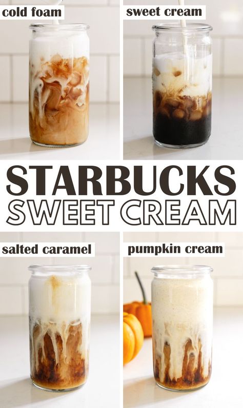 Starbucks Sweet Cream Cold Foam, Sweet Cream Cold Foam Recipe, Chia Tea Recipe, Cream Cold Foam Recipe, Starbucks Sweet Cream, Cold Foam Recipe, Espresso Drink Recipes, Foam Recipe, Sweet Cream Cold Foam