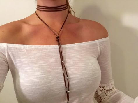 Simple brown suede choker necklace wrap by WrappedinsunshineCo Chokers Aesthetic, Choker Ideas, Suede Choker Necklace, Suede Jewelry, Brown Aesthetic, Brown Suede, Cross Necklace, Choker, Choker Necklace