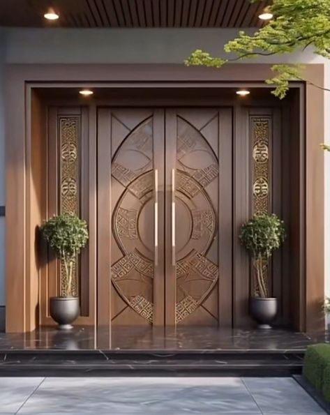 Royal Entrance Door Design, Luxury Main Door Design Entrance, Double Door Design For Entrance, Luxurious Main Door Designs, Main Double Door Design Entrance Modern, Double Door Design Main Entrance, Double Door Main Door Designs, Room Gate Design Modern, Double Main Door Design Entrance