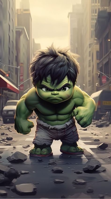 #cartoon Hulk Kids, Wallpaper Gamer, Hulk Artwork, Baby Cartoon Characters, Baby Avengers, Avengers Cartoon, Baby Superhero, Hulk Art, Animal Illustration Art