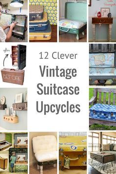 Suitcase Upcycle, Vintage Suitcase Decor, Suitcase Ideas, Clever Furniture, Suitcase Decor, Diy Suitcase, Vintage Upcycling, Upcycle Vintage, Old Suitcases