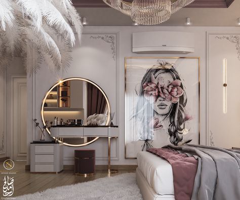 Young Woman Bedroom, Bedroom Interior Design Luxury, Dressing Table Design, Luxury Closets Design, Girl Bedroom Designs, Woman Bedroom, Bedroom Decor Design, Luxury Rooms, Girl Bedroom Decor