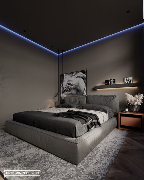 Small Room Ideas Modern, Grey Room Ideas Bedroom, Room Ideas Modern Bedroom, Grey Boys Rooms, Black And Grey Bedroom, Black Room Decor, Stylish Bedside Tables, Bedroom Design Modern, Mens Bedroom Decor