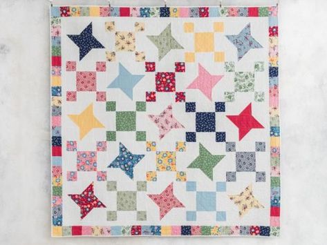 Friendship Star Quilt, Hst Blocks, Beginner Quilts, Fun Quilts, Kid Quilts, Simple Quilts, Scrap Projects, Basic Quilt, Kids Quilts