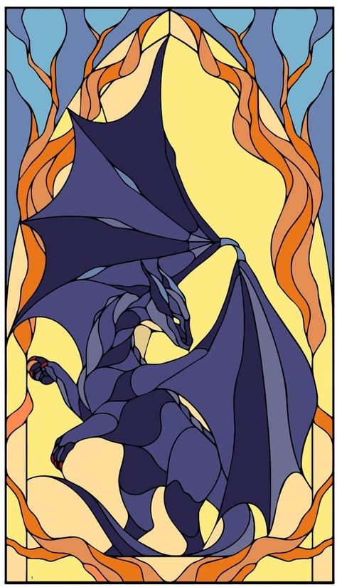 Stain Glass Window Drawing, Fantasy Stained Glass Art, Dragon Stained Glass Pattern, Faux Stained Glass Patterns, Stain Glass Painting, Stained Glass Dragon, Wings Of Fire Dragons, زجاج ملون, Wood Burning Patterns