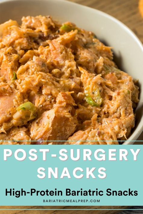 Bariatric Soft Food Snacks, Bariatric Travel Snacks, High Protein Meals Post Surgery, Easy Bariatric Snacks, Bariatric Sleeve Meal Plans, Easy Bariatric Recipes, Hidden Protein Recipes, Soft High Protein Foods, Bariatric Dinner Ideas