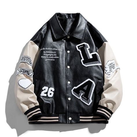 Embellished Coat, Underground Clothing, Letters Embroidery, Embroidery Patchwork, Edgy Streetwear, Streetwear Jackets, Street Jeans, Pu Jacket, Streetwear Mode