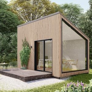 Backyard Office Studio House Plans 10'x16' Modern - Etsy Australia Shed Blueprints, A Frame Cabin Plans, Office Shed, Shed Office, Studio House, Modern Shed, Studio Shed, Backyard Studio, House Shed