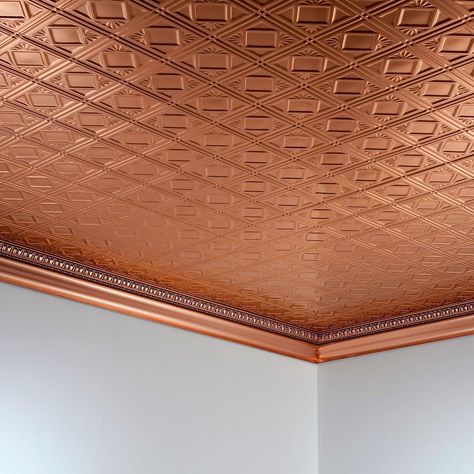 ArchitecturalDepot.com - CT48X24T4GUPC Basement Freezer, Window Alcove, Embossed Ceiling, Copper Ceiling Tiles, Trey Ceiling, Copper Ceiling, Cream Trim, Faux Tin, Ceiling Panel