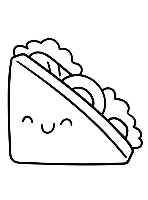 Sandwich - Lol Coloring Pages Sandwich Coloring Pages, Sandwich Drawing Easy, Drawing Food Ideas, Bold Easy Coloring Pages, Sandwich Template, Cute Coloring Pages Free Printable, Cute Food Coloring Pages, Coloring Pages Food, Sandwich Drawing