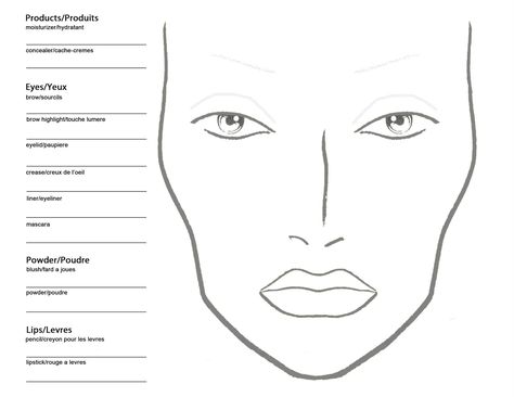 Becoming a Makeup Artist: Free Blank MAC Makeup Chart Face Template Makeup, Gesicht Mapping, Makeup Chart, Mac Face Charts, Blank Face, Mac Beauty Products, Becoming A Makeup Artist, Makeup Charts, Make Up Designs