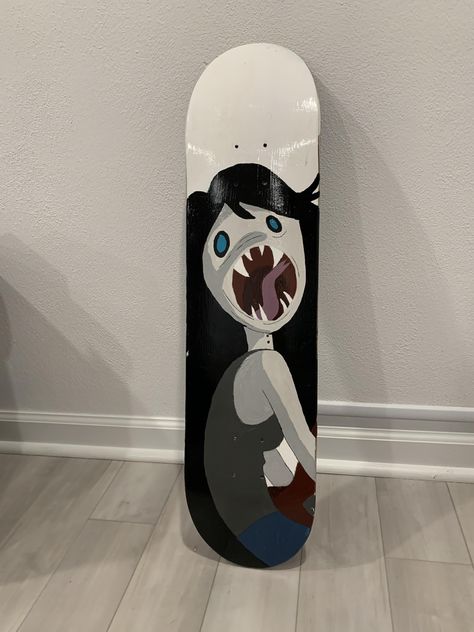 Skate Bored Design, Skate Deck Designs, Skateboard Paint Ideas, Skateboard Deck Painting, Painting A Skateboard, Marceline Painting, Adventure Time Skateboard, Skateboard Ideas Design, Skateboard Aesthetic Design