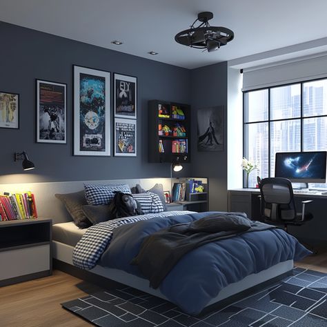 Boy Teenager Bedroom Ideas, Teen Boy Bedroom Paint, Older Boys Bedrooms, Grey Boys Rooms, Boys Bedroom Colors, Boy Teenager, Teenager Bedroom Design, Boys Bedroom Paint