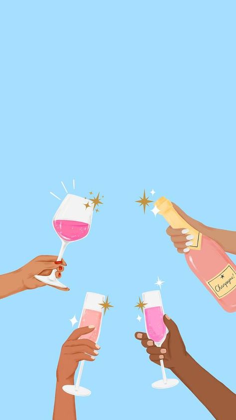 Celebration Aesthetic Wallpaper, Party Wallpaper Aesthetic, New Year’s Wallpaper, Birthday Iphone Wallpaper, Cheers Background, Brunch Wallpaper, Cheers Wallpaper, Birthday Party Wallpaper, Birthday Party Illustration