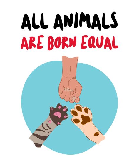 Animal Equality Is Extremely Important! This Cute, Diverse, Powerful & Uniting Design Is The Perfect Gift To Help Combat Animal Cruelty & Make This World A Better Place. Now Available On Shirts, Stickers, Bags, Books & Much More! Animal Awareness Poster, Animal Welfare Poster, Welfare Logo, Animal Cruelty Awareness, Awareness Poster, Animal Help, All Animals, Animal Welfare, This World