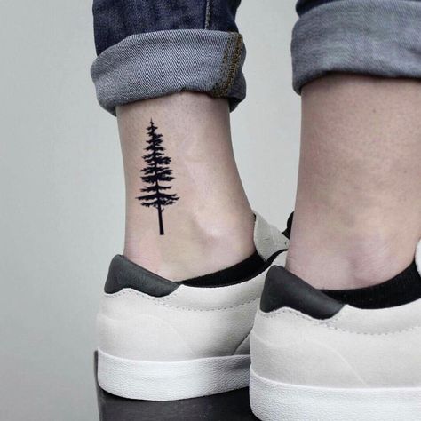 Pine Tattoo, Pine Tree Tattoo, Tree Tattoos, Custom Temporary Tattoos, Tree Tattoo Designs, E Tattoo, Diy Tattoo, Temporary Tattoo Stickers, Nature Tattoos