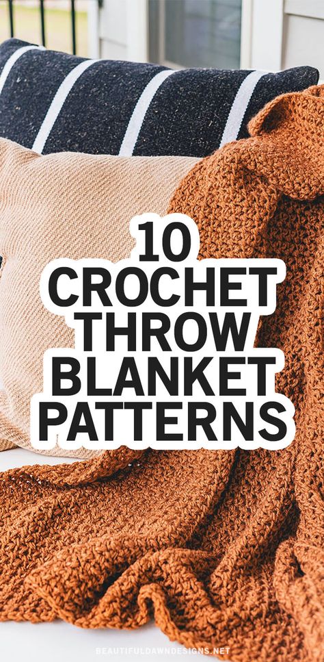 These free crochet throw blanket patterns are so gorgeous, you're going to love them. I find that crochet blanket patterns are the perfect project for when you're looking for a stress-free project. OLD FASHIONED THROW BLANKET. Sewrella does it once again with a beautiful crochet pattern. This old fashioned throw blanket is so simple and fun to make. The pattern includes a video tutorial featuring the mini bean stitch. Quick Crochet Blanket, Modern Haken, Crochet Blanket Stitch, Afghan Patterns Free, Crochet Blanket Stitch Pattern, Crochet Blanket Tutorial, Modern Crochet Blanket, Sofa Design Ideas, Crochet Throw Pattern