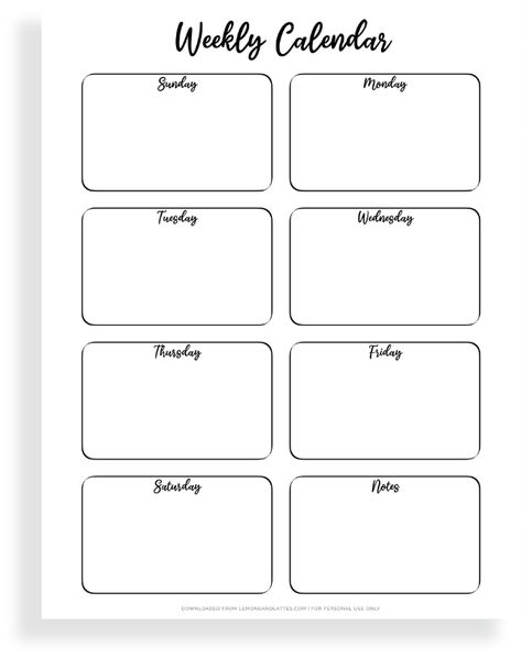 Blank Weekly Calendar Printable Free, Weekly Calendar Ideas, Weekly Schedule Printable Free, Empty Calendar Template, Blank Weekly Schedule, 2025 Prep, Weekly Schedule Template Excel, Free Printable Weekly Planner Template, Week Calendar Template