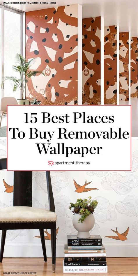 Renter Friendly Wallpaper, Bathroom Decor Ideas Themes, Bold Decor, Wallpaper Companies, Minimalist Home Interior, Bold Wallpaper, Temporary Wallpaper, Quirky Home Decor, Luxury Homes Interior