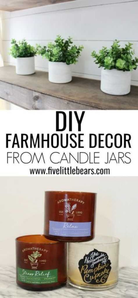 Reuse Candle Jars, Repurpose Candle Jars, Candle Reuse, Candle Repurpose, Old Candle Jars, Bath And Body Works Candles, Empty Candle Jars, Empty Candle, Candle Jar Diy