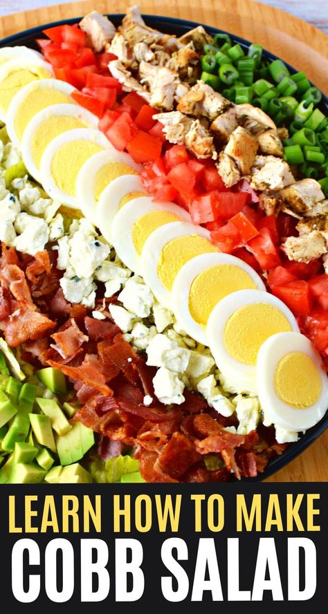 Classic Cobb Salad Recipe, Salad Cobb, Classic Cobb Salad, The Best Salad, Cobb Salad Recipe, Best Salad, Chef Salad, Favorite Salad, Salad Toppings