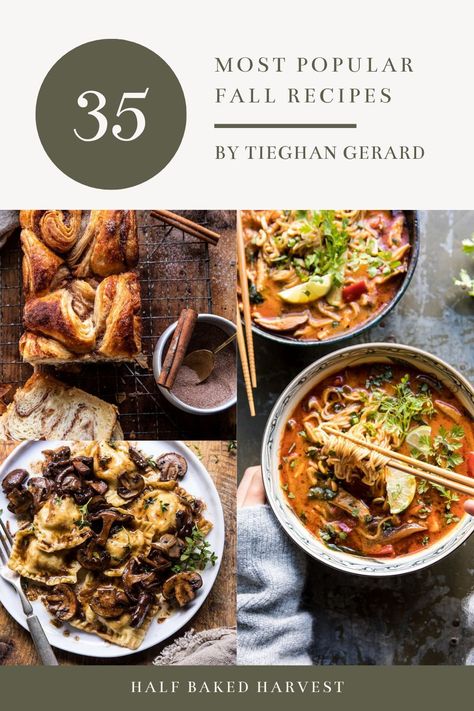 The 35 Most Popular Fall Recipes...Start planning those autumn dinners and cook up something delicious with these warming fall recipes! Autumn Dinners, Easy Fall Dinners, Half Baked Harvest Recipes, Fall Dinner Party, Autumn Recipes, Winter Dinner Recipes, Fall Cooking, Harvest Recipes, Fall Dinner Recipes