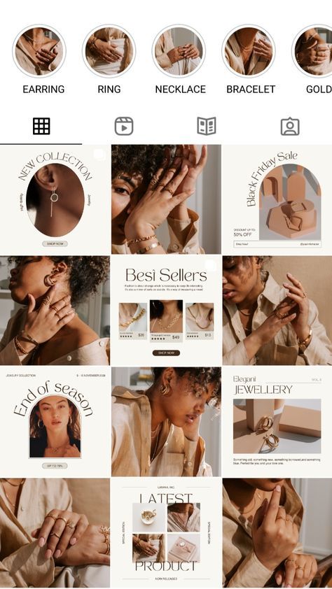 Instagram Jewellery Posts, Accessories Post Instagram, Instagram Grid Jewelry, Jewelry Business Instagram Feed, Jewelry Posts Instagram Ideas, Jewelry Marketing Social Media, Accessories Instagram Story, Jewelry Ig Feed, Jewelry Brand Instagram Feed