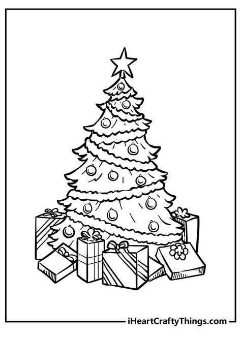 Christmas Ornament Coloring Page, Christmas Tree Coloring, Merry Christmas Coloring Pages, Tree Coloring, Christmas Tree Drawing, Free Christmas Coloring Pages, Christmas Coloring Sheets, Charlotte Rose, Printable Christmas Coloring Pages