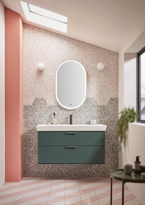 The Bathroom Trends You Need to Know About in 2023 Oak Vanity Unit, Juniper Green, Green Vanity, Roper Rhodes, Basin Unit, Countertop Basin, Big Bathrooms, Bathroom Vanity Units, Bathroom Trends