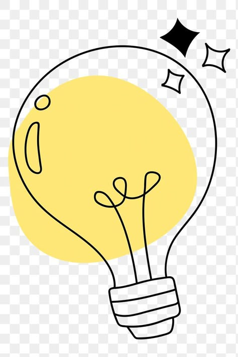 Title Png Aesthetic, Idea Bulb Illustration, Light Bulb Doodle, Bulb Doodle, Bulb Png, Bulb Illustration, Light Bulb Illustration, Idea Bulb, Light Bulb Ideas