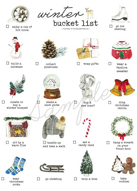 It’s time to grab your coats and scarves to start tackling this Winter Bucket List. Before we know, Christmas will be here. ’Tis the Season! Print yours at livelaughrowe.com Freetime Activities, Glume Harry Potter, Christmas Bucket List, Christmas Bucket, Winter Bucket List, Winter Bouquet, Christmas Snow Globes, Christmas Feeling, Bucket Lists