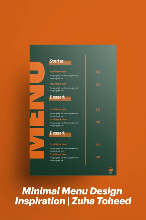 Minimalist Menu Design Inspiration | Zuha Toheed Minimal Menu Design, Menu Poster Design, Poster Design Social Media, Menu Engineering, Menu Design Layout, Menu Sushi, Menu Design Inspiration, Menu Poster, Cafe Menu Design