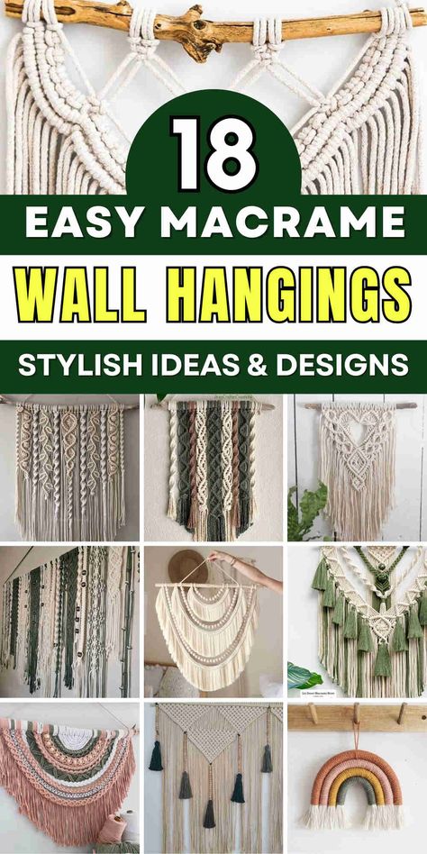 Macrame Wall Hanging Pattern Free Easy, Diy Boho Macrame Wall Hanging, Easy Small Macrame, Free Macrame Patterns Tutorials Wall Hangings, Free Macrame Patterns Wall Hangings, Macrame Patterns Tutorials Wall Hangings, Beginner Macrame Wall Hanging, Macrame Wall Hanging Pattern Free, Wall Hangings Ideas