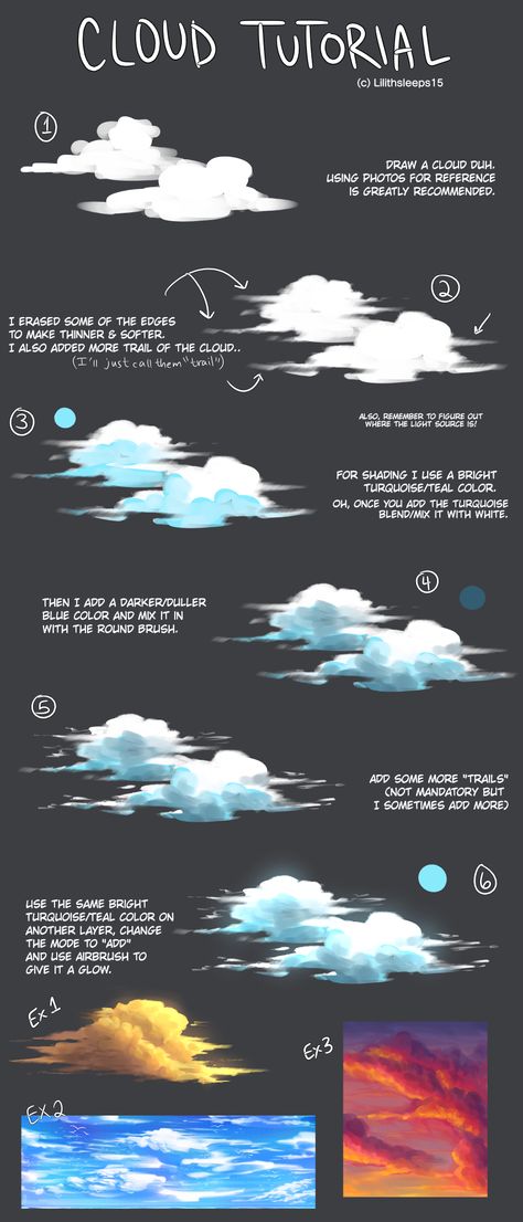 Pathfinder Illustrator, Cloud Tutorial, 심플한 그림, Digital Painting Portrait, Digital Painting Techniques, Seni Dan Kraf, Art Resources, Digital Art Beginner, Cloud Drawing