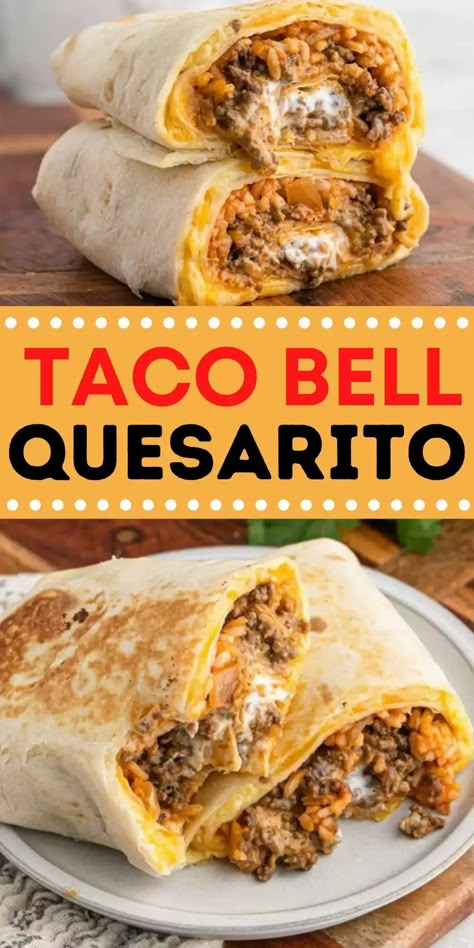 Taco Bell Quesarito - Eating on a Dime Taco Bell Quesarito Recipe, Taco Bell Quesarito, Quesarito Recipe, Taco Bell Recipes, Eating On A Dime, Fast Dinner Recipes, Copykat Recipes, Fast Dinners, Cat Recipes