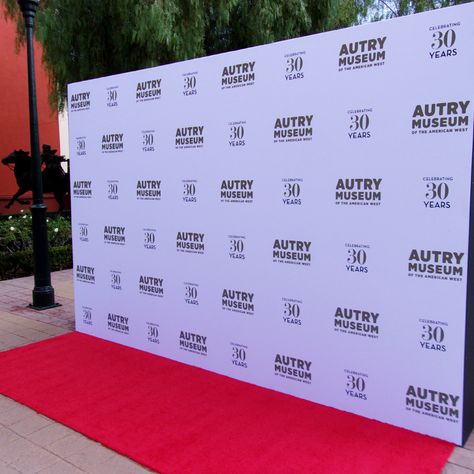 We printed and installed this 8’ x 12’ custom, seamless, fabric media wall for The Autry Museum of the American West’s 30th Anniversary and Gala fundraiser on October 13, 2018. #stepandrepeatla #MediaWall #PressWall #Gala #AutryMuseum Backdrops For Events, Grande Opening Ideas, Event Photo Wall Ideas, Photo Event Ideas, Event Wall Design, Photowall Event, Backdrop Event Design, Gala Backdrop, Event Backdrop Ideas